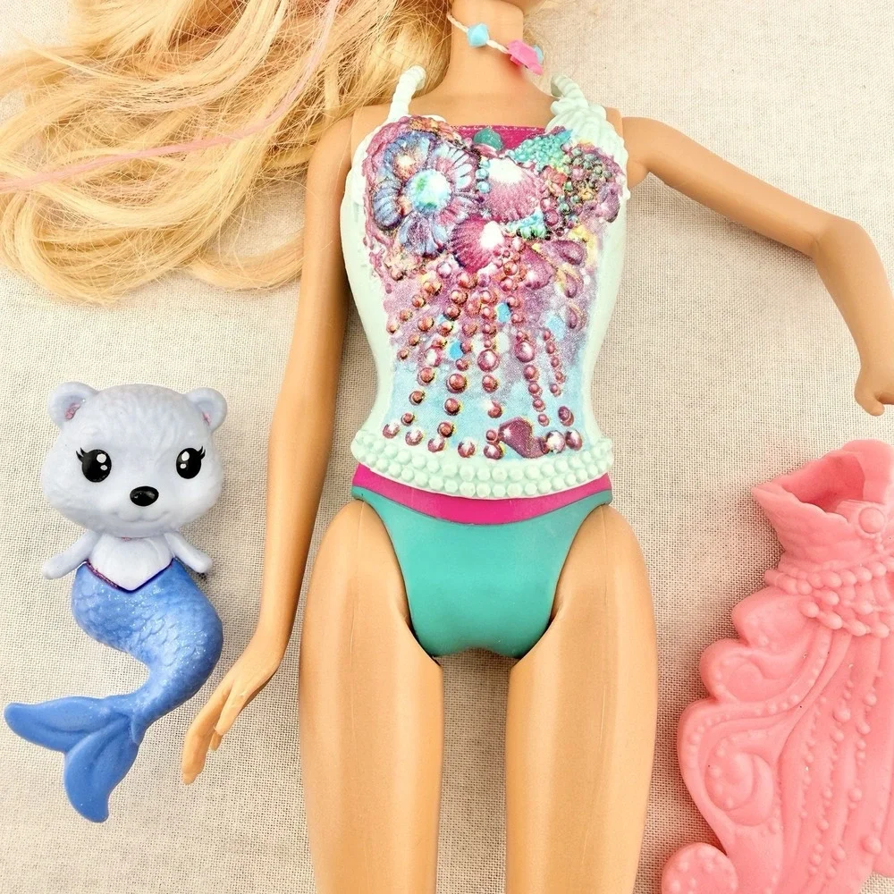 Barbie‎ Mermaid Fantasy Blue Mer-Pet Bodice Pink Tail Replacement Pieces Mattel